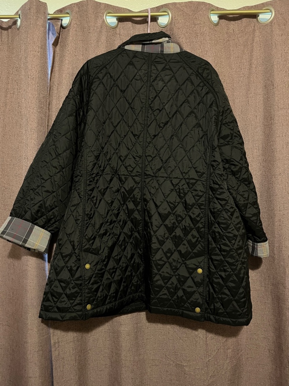 Barbour Black Quilted Snap-Front Jacket NWOT - Picture 6 of 8